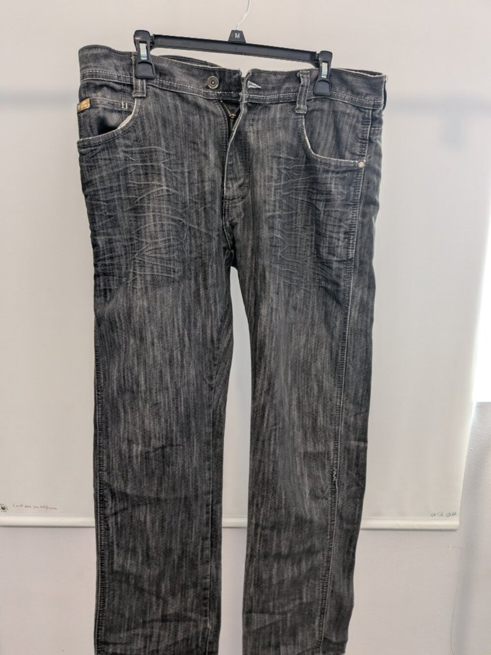 Southpole Men's Baggy Black Faded Denim Jeans 30x32